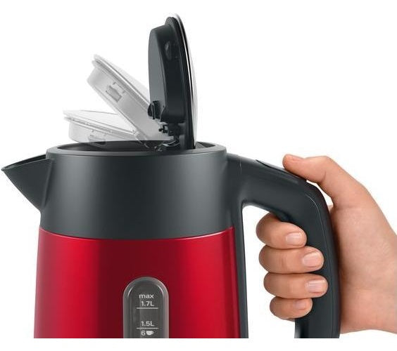 Bosch TWK4P434 Wasserkocher 1,7 l Schwarz - Rot 2400 W (TWK4P434) afbeelding 1