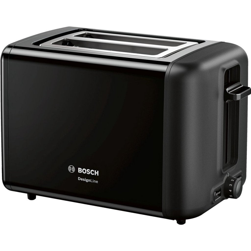 Bosch TAT3P423 Toaster Black - 2 Slices - 970W - Designline