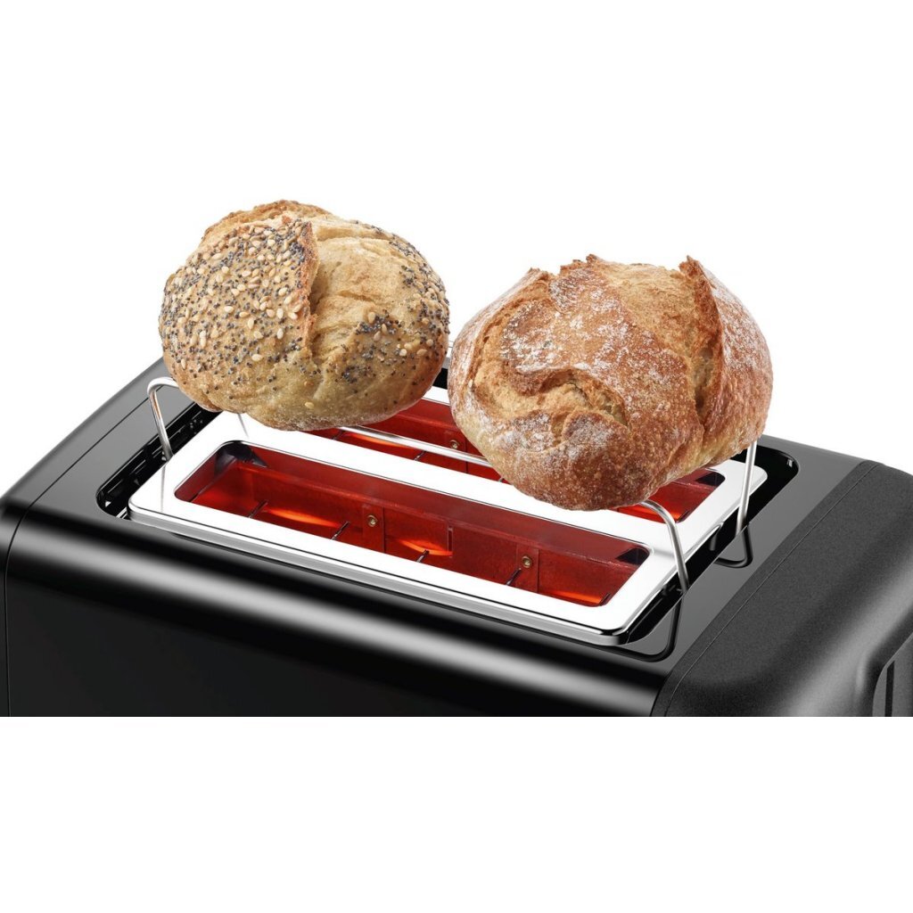 Bosch TAT3P423 Toaster Black - 2 Slices - 970W - Designline