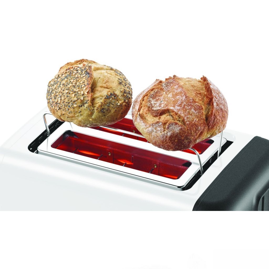 Bosch TAT3P421 Toaster White/Black - 2 Slices - 820-970W - DesignLine