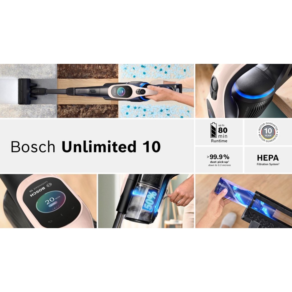 Bosch BBS1041RBA Unlimited 10 Accu Steelstofzuiger Antraciet