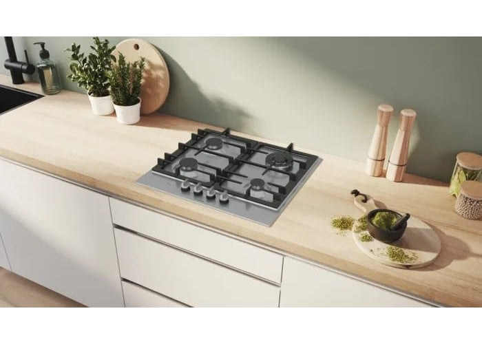 Bosch Serie 6 PCH6A5I90 hob Stainless steel Built-in 60 cm Gas 4 zone(s) afbeelding 2