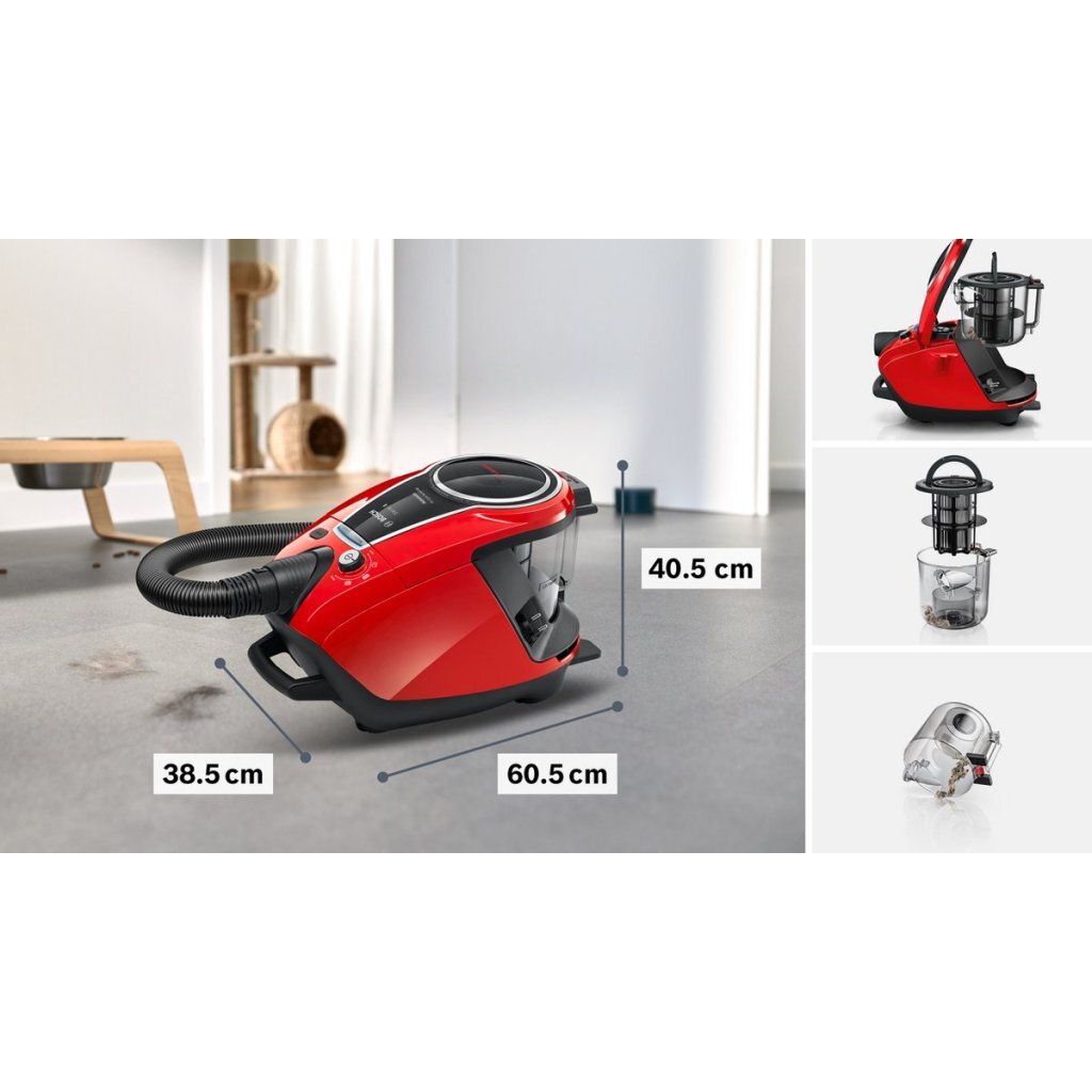 Bosch BGS7PET1 ProAnimal Bagless Vacuum Cleaner 800W Red/Black