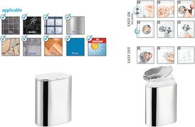 tesa Elegaant Cosmetic Waste Bin, Chrome-Plated, Rustproof, Round, 1 Piece (40446-00000-00)