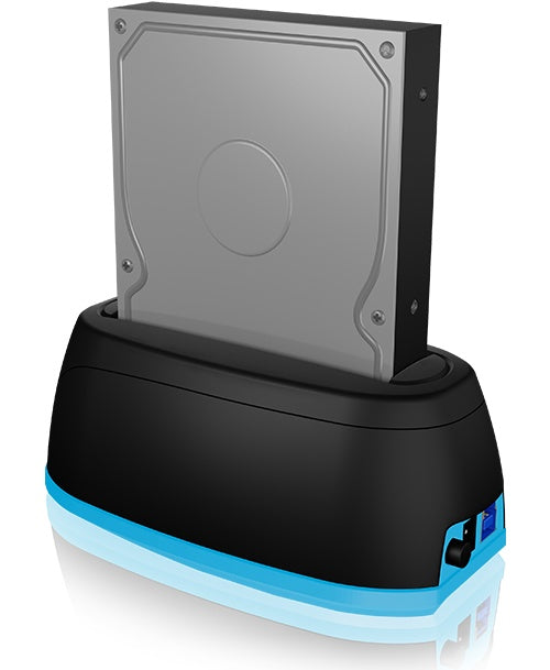 ICY BOX IB-1124L-C3 - HDD-Dockingstation mit Datenanzeige, Netzanzeige, Ein/Aus-Schalter Schächte: 1 - 2.5" / 3.5" gemeinsam genutzt (6,4 cm/8,9 cm gemeinsam genutzt) - SATA 6Gb/s - USB 3.0 - black (IB-1124L-C3) afbeelding 1