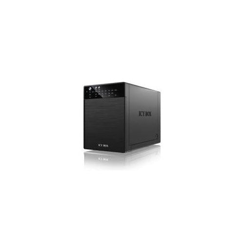 ICY BOX IB-RD3640SU3 4 fach RAID USB3.0 eSATA fuer 4x 8,9cm 3.5" SATA I/II/III HDD RAID 0/1/3/5/10/Single Smart Luefter Aluminium (20641) afbeelding 1