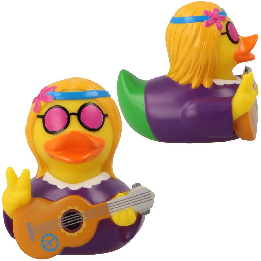 Lilalu Hippie Rubber Duck with Guitar