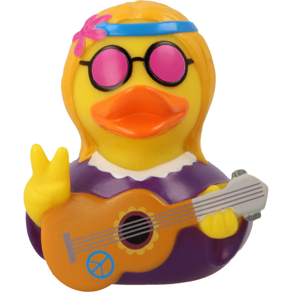 Lilalu Hippie Rubber Duck with Guitar