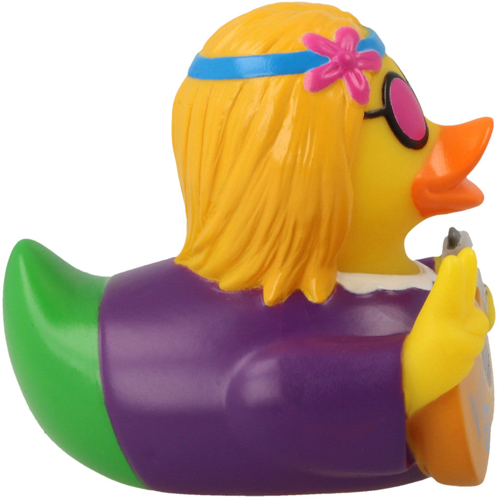 Lilalu Hippie Rubber Duck with Guitar