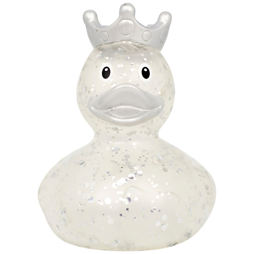 Lilalu Rubber Duck with Crown - Silver Glitter