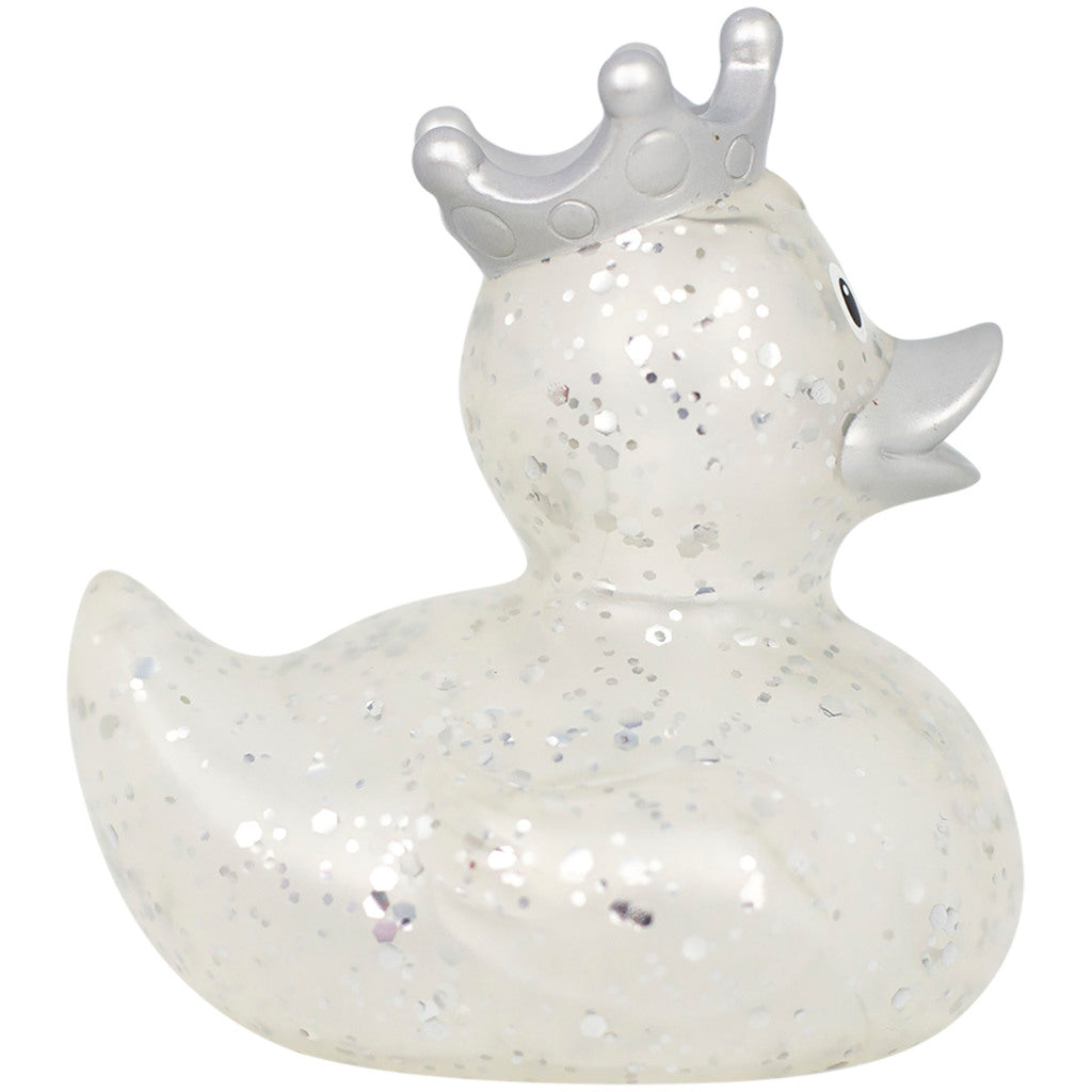 Lilalu Rubber Duck with Crown - Silver Glitter