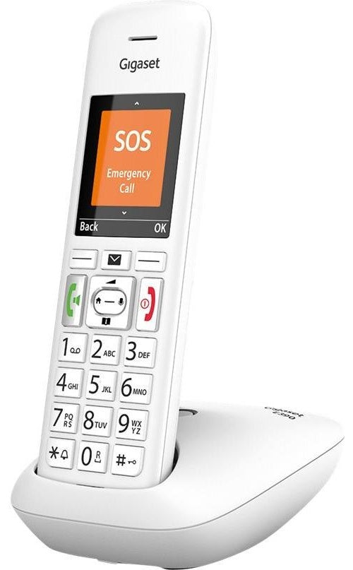 Gigaset E390 - Schnurlostelefon mit Rufnummernanzeige - ECO DECT\GAP - weiß (S30852-H2908-C102) afbeelding 1