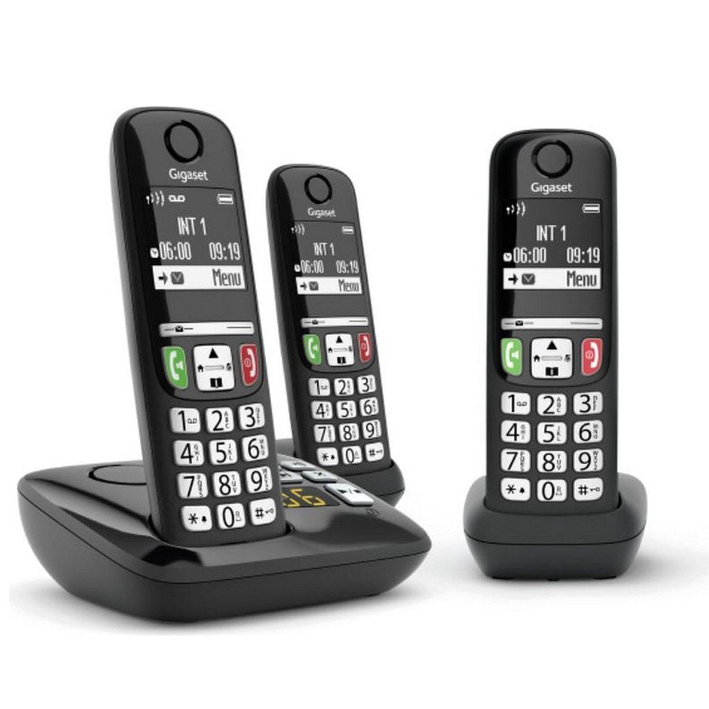 Gigaset A735A Trio DECT Telephone Black - 3 Handsets - 150 Contacts