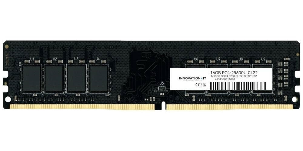 Innovation IT - DDR4 - Modul - 16GB - DIMM 288-PIN - 3200 MHz / PC4-25600 - CL22 - 1,2 V (4251538811088) afbeelding 1