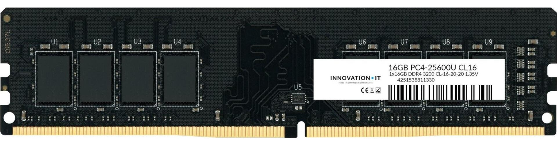 RAMDDR4 3200 16GB Innovation IT CL16-20-20 1.35V LD 8-Chip - 16 GB - DDR4 (4251538811330) afbeelding 1
