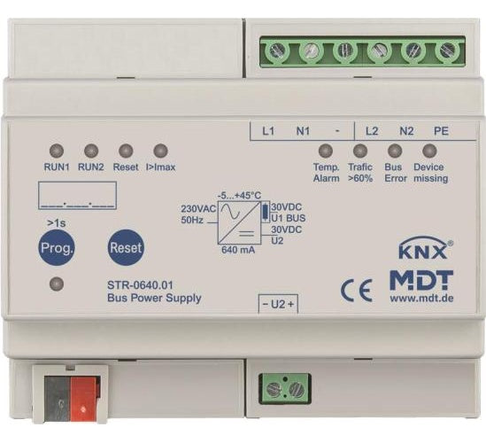 MDT STR-0640.01 Redundante Busspannungs- versorgung m.Diagnose 6TE REG 640mA (STR-0640.01) afbeelding 1