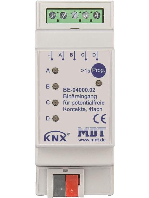 MDT BE-04000.02 Binäreingang 4-fach, 2TE, REG (BE-04000.02) afbeelding 1