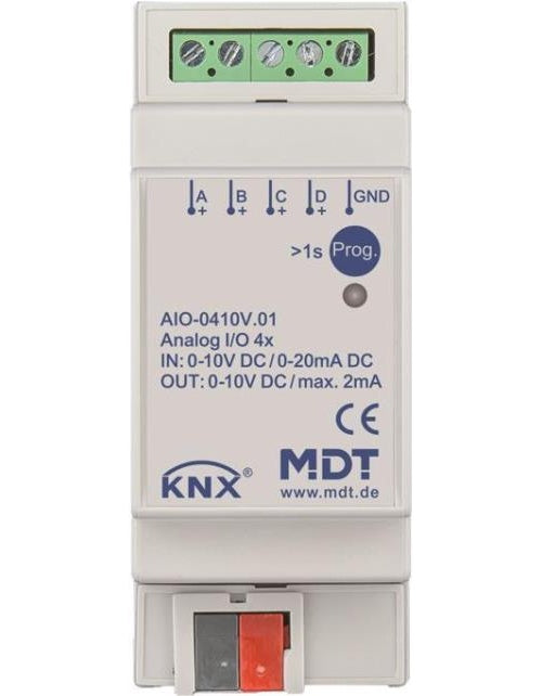 MDT AIO-0410V.01 Schaltaktor 4-fach, 2TE, REG, 0-10V (AIO-0410V.01) afbeelding 1