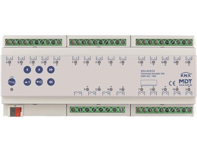 MDT AKU-2416.03 Universalaktor 24fach 12TE REG 16A 230VAC 100ÂµF 15EVG (AKU-2416.03) afbeelding 1