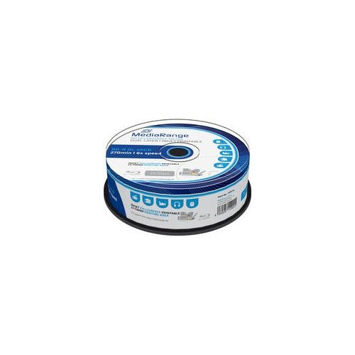 MediaRange - 25 x BD-R - 50GB 6x - mit Tintenstrahldrucker bedruckbare Oberfläche - Spindel (MR510) afbeelding 1
