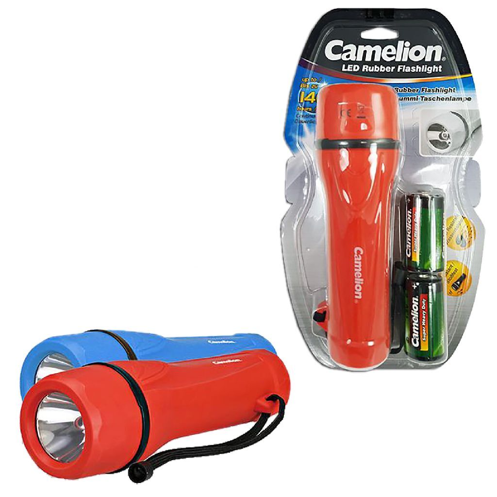 Camelion LED Flashlight with 2x D Batteries - Assorted Colors