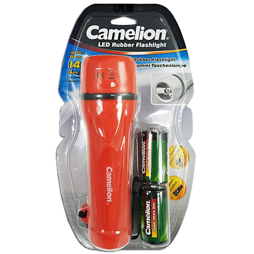 Camelion LED Flashlight with 2x D Batteries - Assorted Colors
