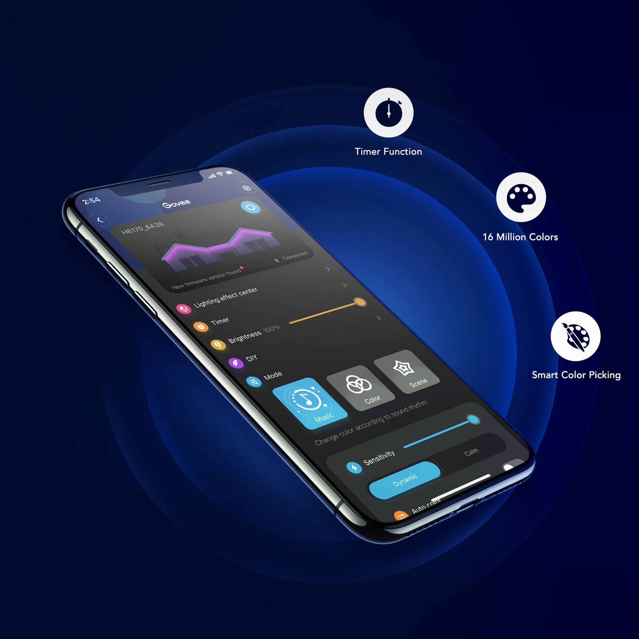 Govee H6022 LED Lamp RGBICWW 2700k-6500k Wi-Fi Bluetooth