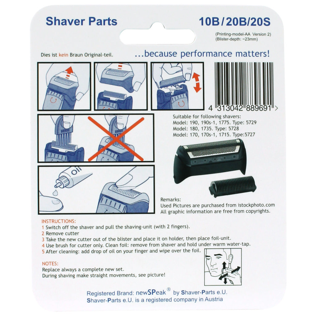 Shaver-Parts Bra Combipack Alt 10b/20b/20s