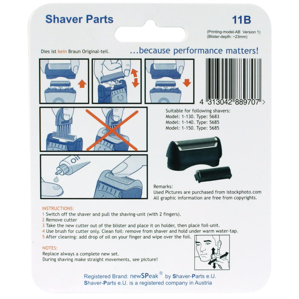 Braun Shaver Series 1 Combipack 11B Black/Blue