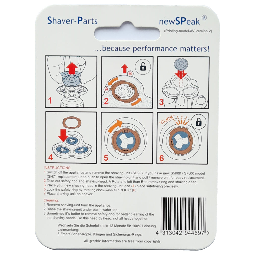 Shaver-Parts Shaving Head Alt Sh98/sh71