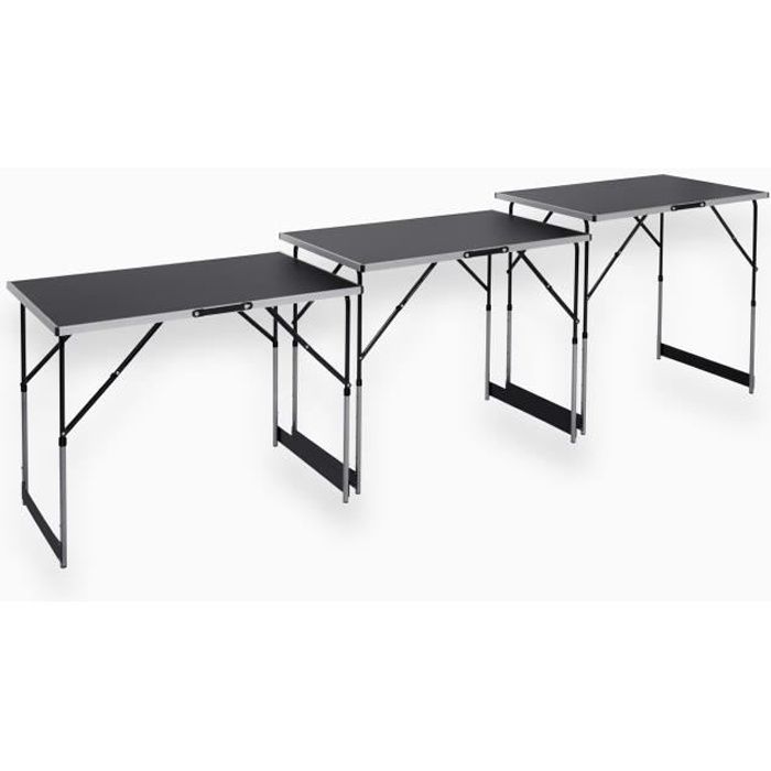 MEISTER Set of 3 Wallpapering Tables - Multifunctional - Aluminum - Adjustable Height