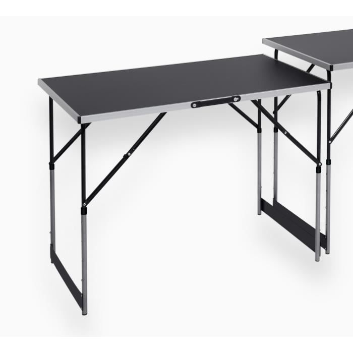 MEISTER Set of 3 Wallpapering Tables - Multifunctional - Aluminum - Adjustable Height
