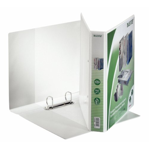 LEITZ A4 Extra Wide Presentation Ring Binder - White - 2 D-Ring - Spine Width: 51 mm