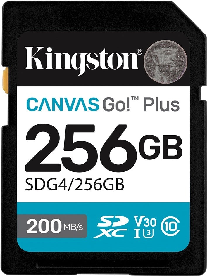 Kingston Canvas Go! Plus - Flash Memory Card - 256 GB - Video Class V30 - SDXC UHS-I (SDG4/256GB) Class10
