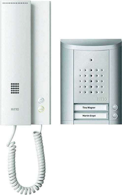 Ritto by Schneider Wired Door Intercom Complete Set 1841220 - 2 Family House - Silver