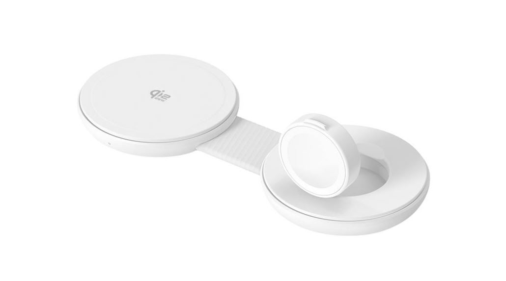 Conceptronic GORGON04W Faltbares Magnetisches Qi2 Ladegerät 25W 2-in-1 Weiß