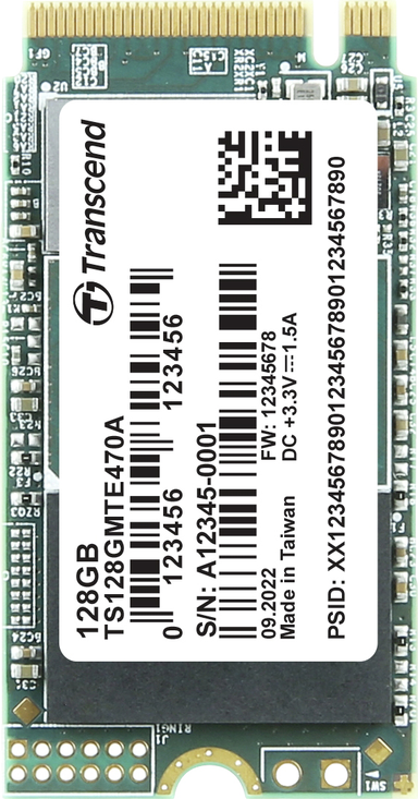 Transcend MTE470A 128 GB Internal M.2 PCIe NVMe SSD 2242 3.0 x4 Retail (TS128GMTE470A)