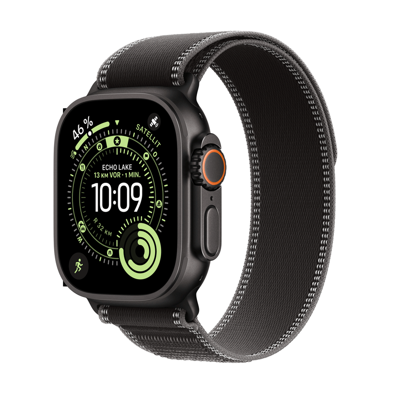 Apple Watch Ultra 3 GPS + Cellular 49 mm Black Titanium Case Black/Charcoal Trail Loop M/L