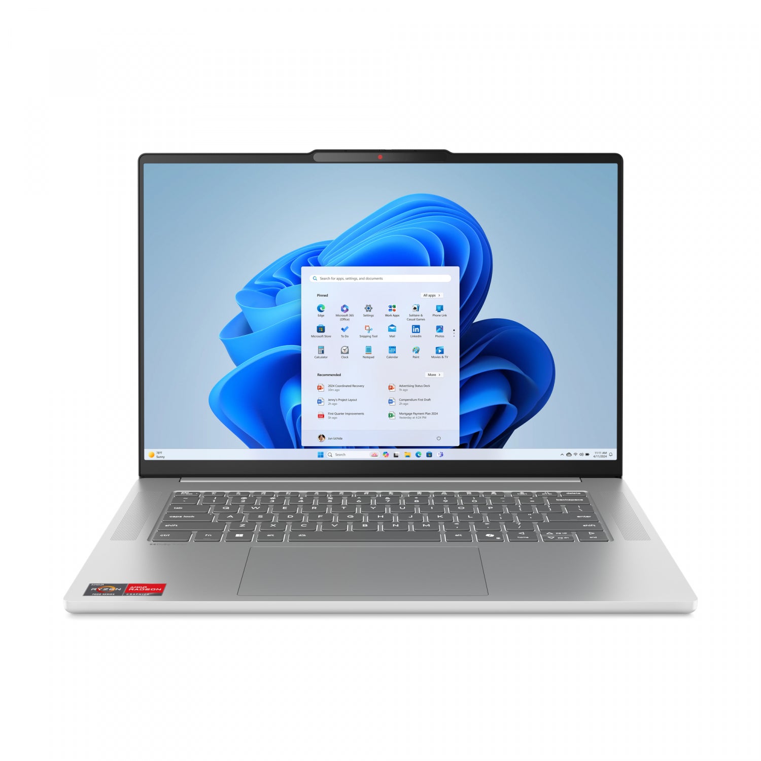 Lenovo 83J3005FGE Notebook 40.6 cm (16") - AMD Ryzen 7 7735HS - 512GB SSD - HDMI/USB-C - No OS - Gray