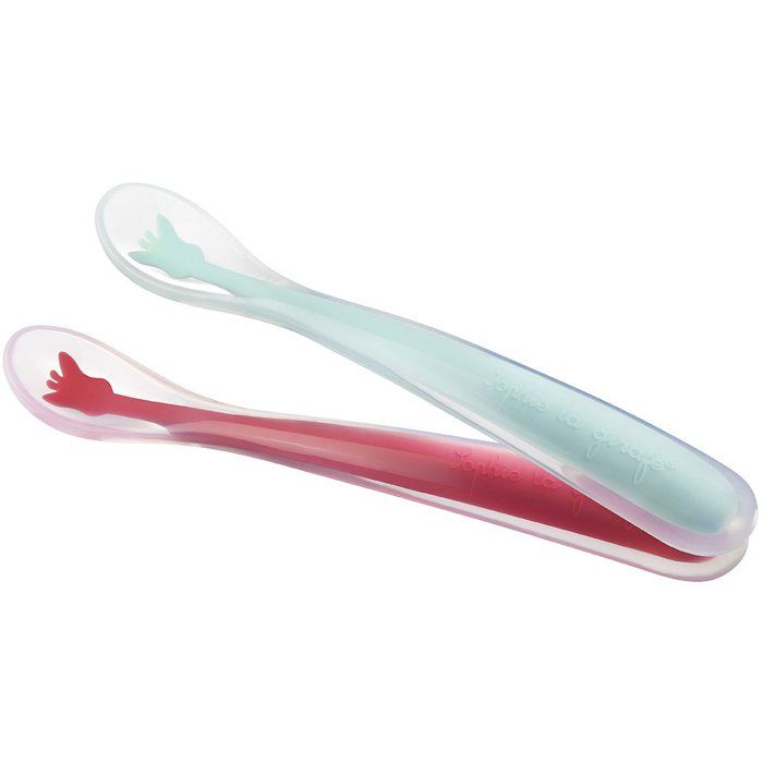 Sophie the Giraffe Baby Spoons - 2 Silicone Spoons - Soft and Ergonomic