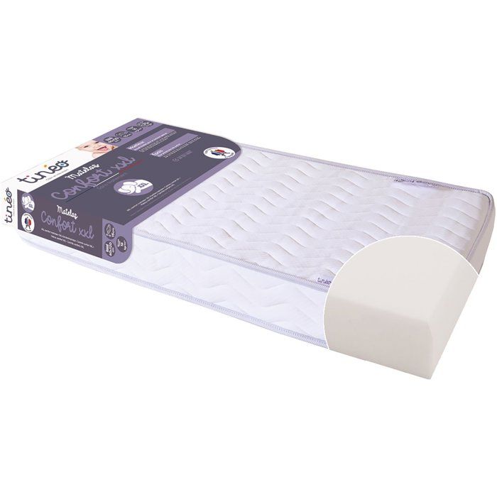 Matelas Bébé Confort XXL TINEO 60x120x15cm - Sans Traitement - Fabriqué En France - Garantie 2 Ans