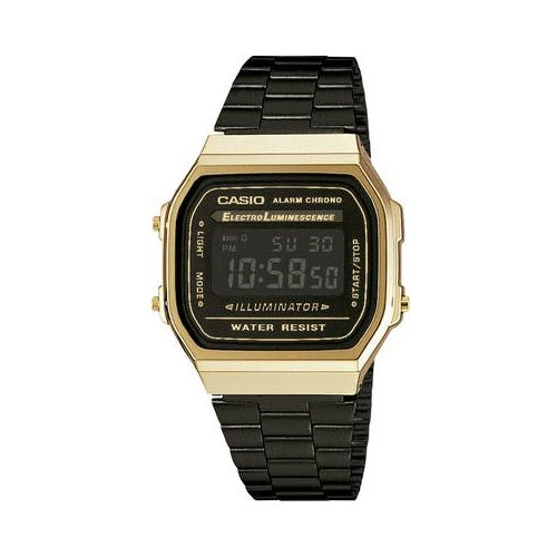Casio Quarz Armbanduhr A168WEGB-1BEF (L x B x H) 38.6 x 36.3 x 9.6 mm Gold Gehäusematerial=Resin Material (Armband)=Edelstahl (A168WEGB-1BEF) afbeelding 1