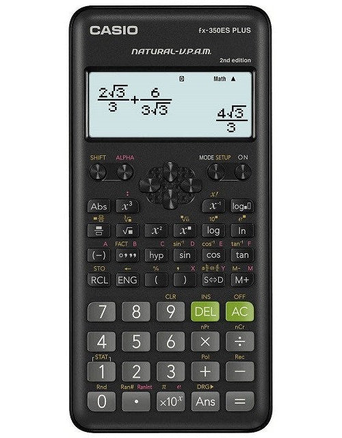 CASIO CALCULATOR SCIENTIFIC FX-350ESPLUS-2 BLACK  12 DIGIT DISPLAY - 4549526612053 - image 1