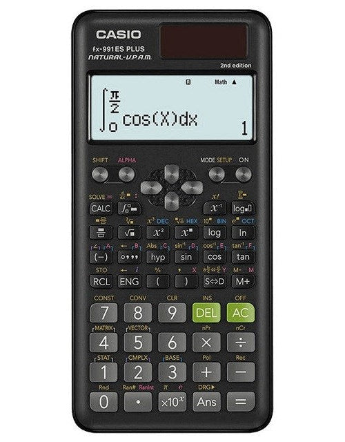 CASIO CALCULATOR SCIENTIFIC FX 991ES PLUS 2 BLACK  12-DIGIT DISPLAY afbeelding 1