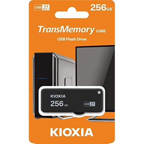 Kioxia TransMemory U365 USB-Stick 256 GB USB Typ-A 3.2 Gen 1 (3.1 Gen 1) Schwarz (LU365K256GG4) afbeelding 4