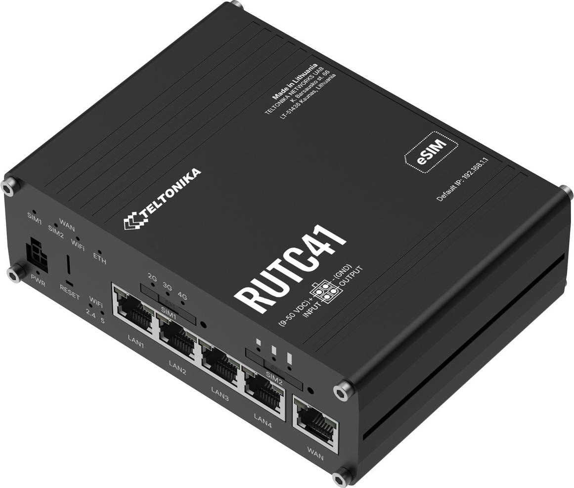 TELTONIKA RUTC41 4 G Router, Wi-Fi 6, Dual Band, DIN Rail Mount, Wall Mount, Surface Mount, RUTC41000000