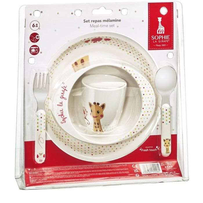 Sophie the Giraffe Meal Set - Kiwi Version - Plate, Bowl, Cup, Baby Cutlery
