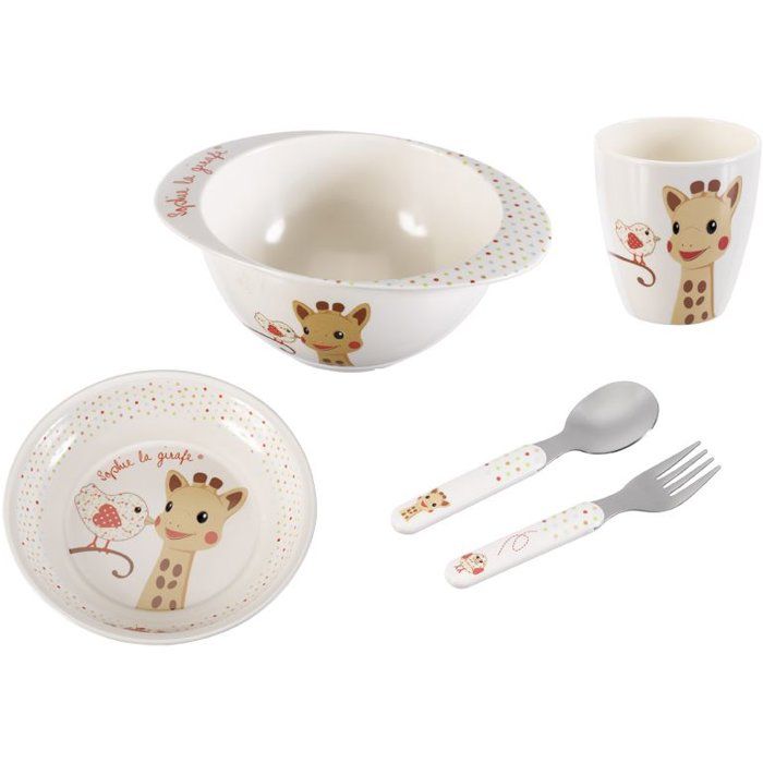 Sophie the Giraffe Meal Set - Kiwi Version - Plate, Bowl, Cup, Baby Cutlery