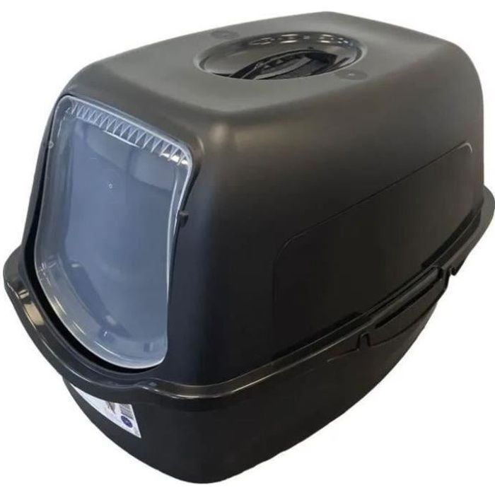PET DESIGN SAMBA Cat Litter Box - 56 x 40 x 39 cm - Black and White