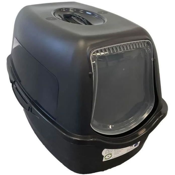 PET DESIGN SAMBA Cat Litter Box - 56 x 40 x 39 cm - Black and White